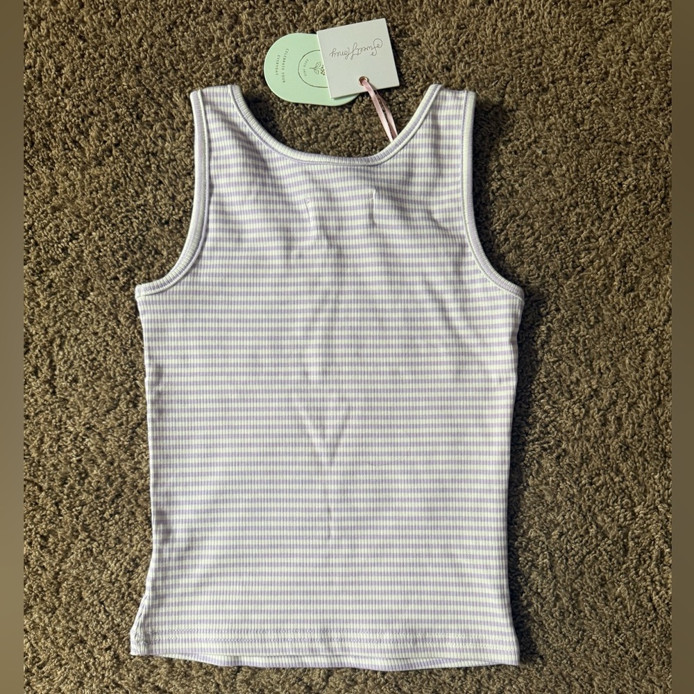 SweetHoney Kids Lavender Striped Tank Top - Picture 3 of 3